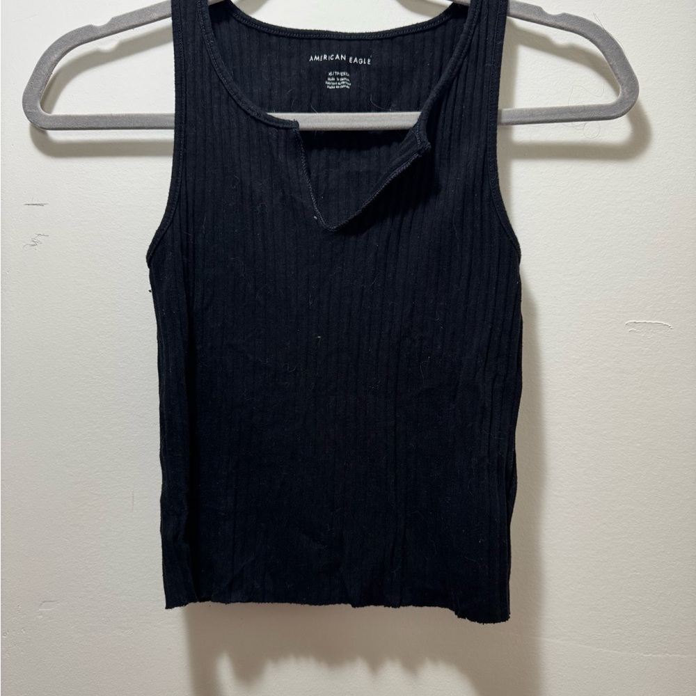 American Eagle Outfitters Black Ribbed Tank